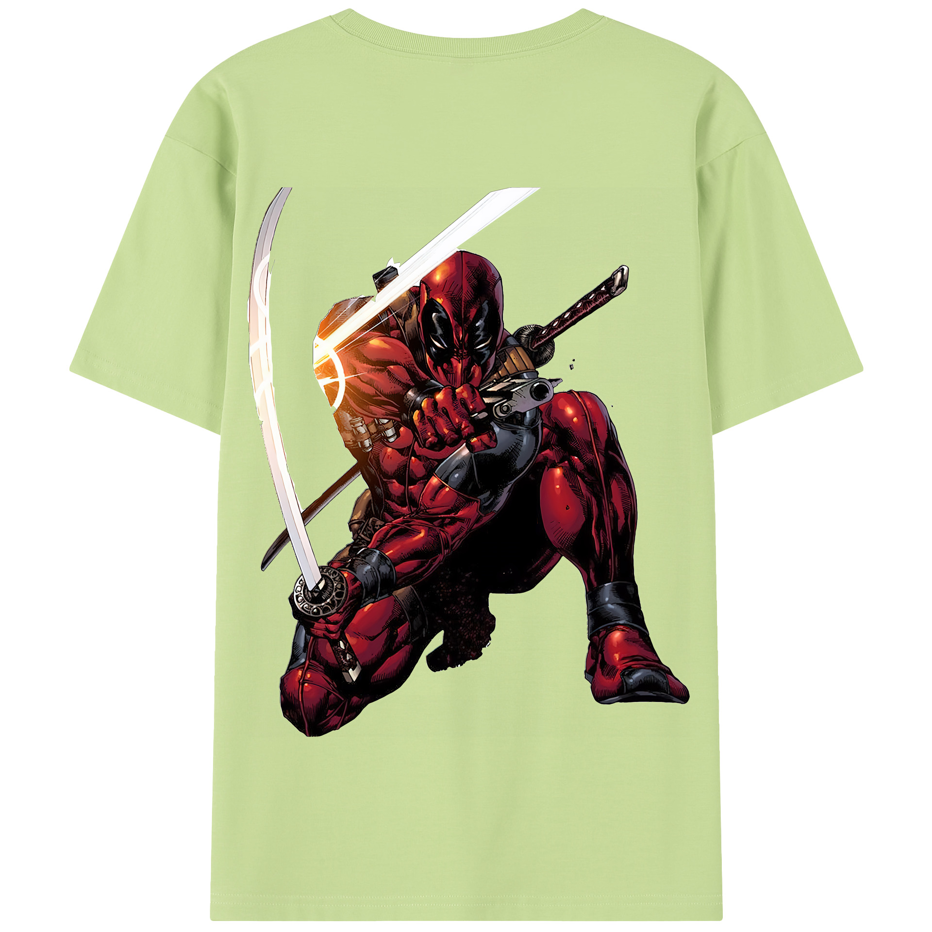 （画像用） Deadpool デッドプール 綿100％半袖Tシャツ（背面プリント）